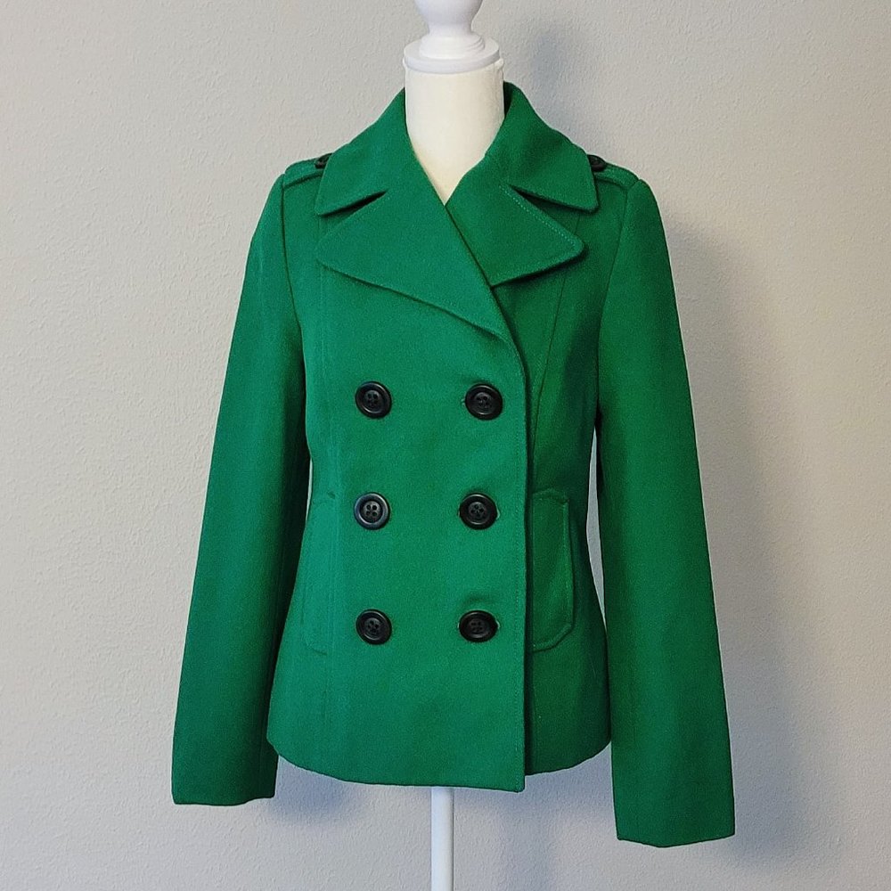 Old Navy Woolen Pea Coat XS GREEN